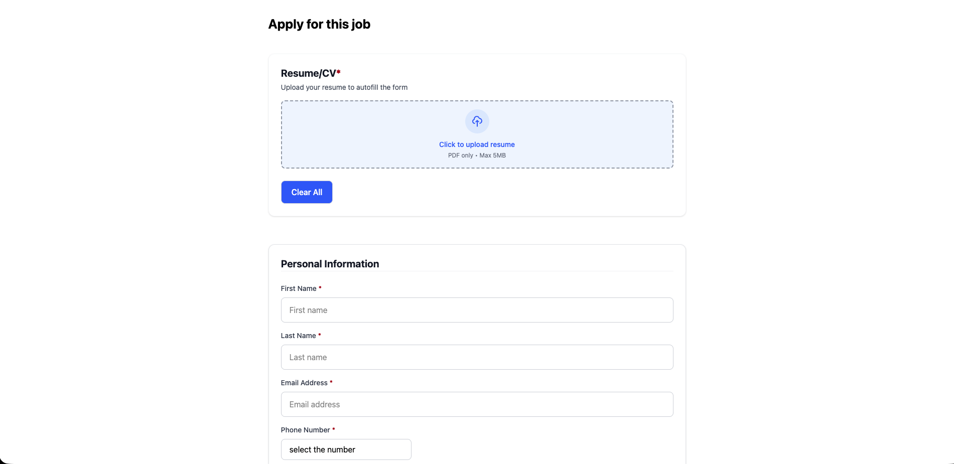 Resume Auto Fill Simulator